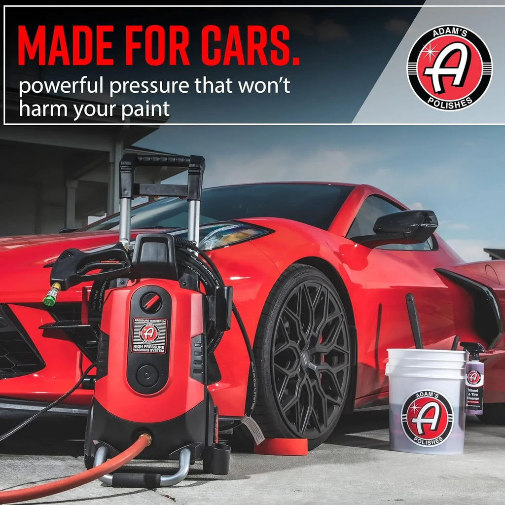 Electric Pressure Washer 2.0, Powerful 1.4 GPM 2000 PSI Car Pressure Washer Sprayer, Snub Nose & Tip Attachment, Use,Car Soap, Patio Boat RV Motorcycle Car Garage Deck Adam's Polishes