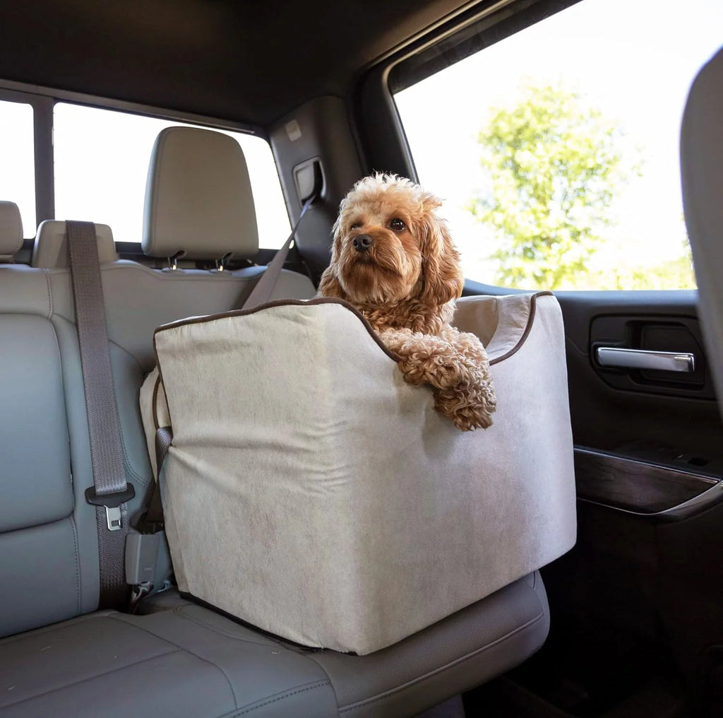 Dog Car Seat: Lookout I Dog Booster Car Seat for Dogs Small 5-15 lbs, Size: Small, Fabric: Black Diamond, Pet Car Seat to Alleviate Car Sickness for Dogs, Removable Machine Washable Cover