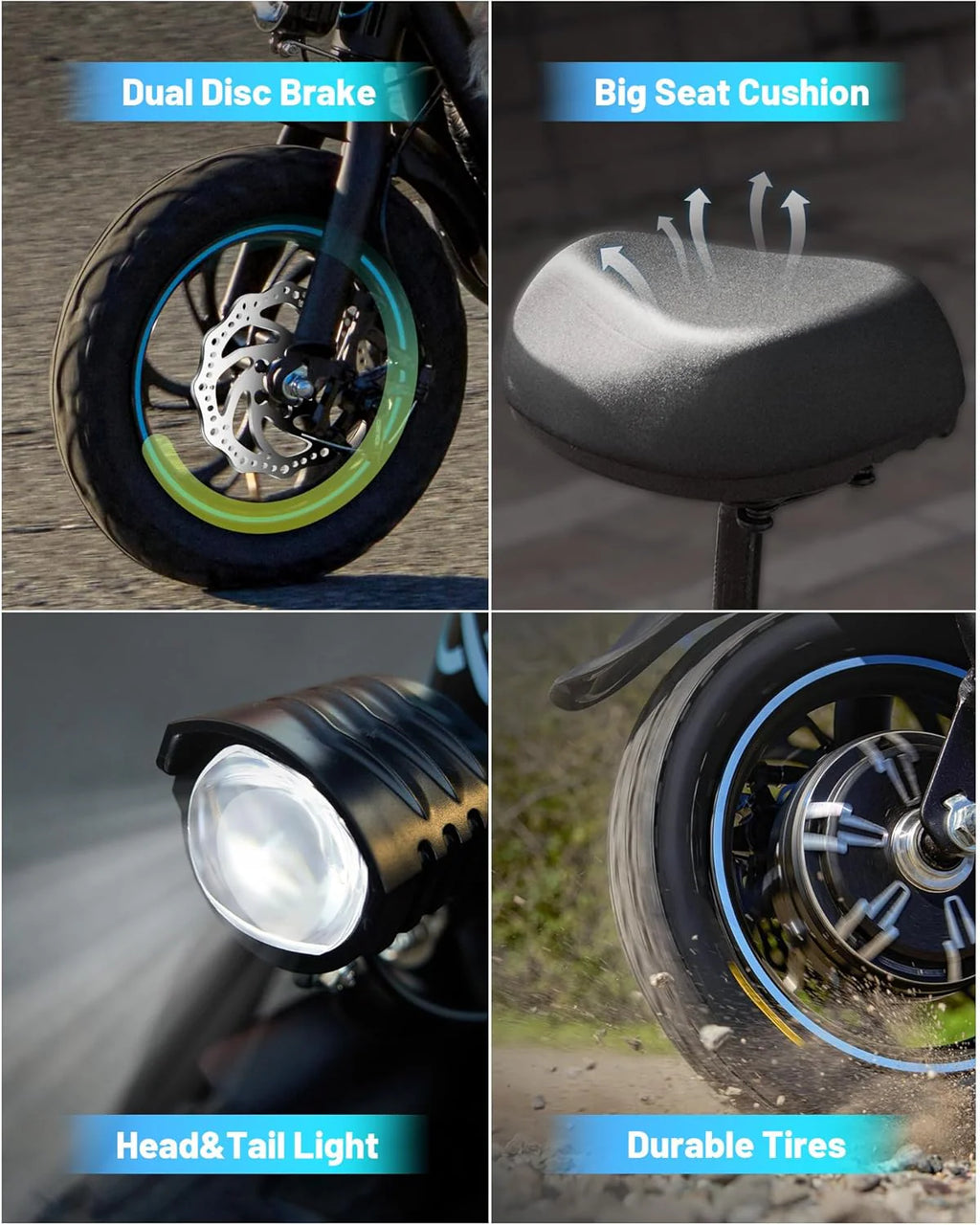 Electric Scooter with Large Basket, 550W Motor