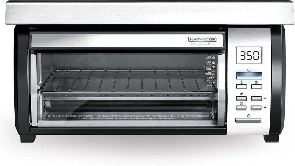 BLACK DECKER SpaceMaker Under Counter Toaster Oven, Digital Controls, Black/Stainless Steel, Fits 9�测�� Pizza or 4 Slices