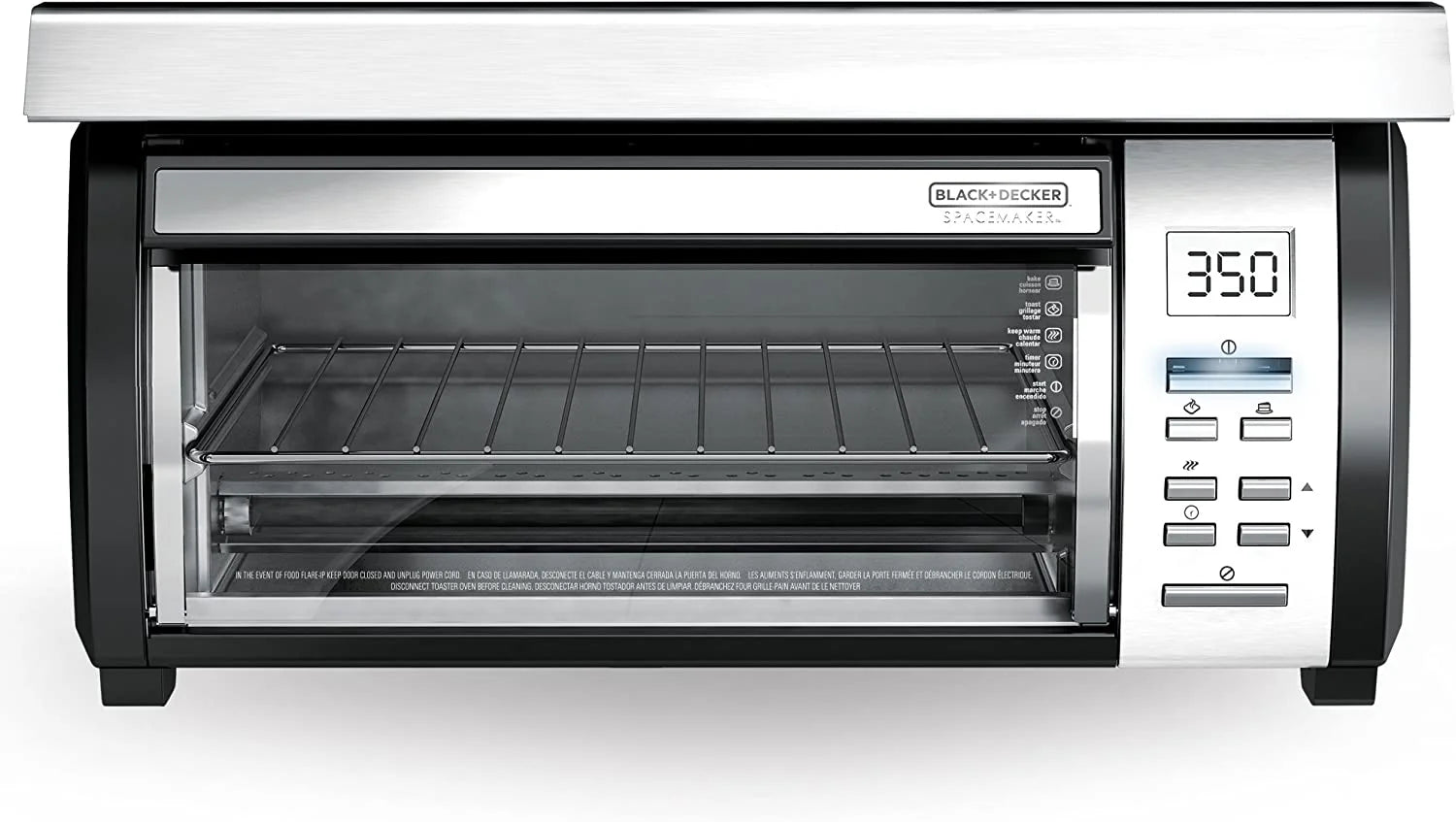 BLACK DECKER SpaceMaker Under Counter Toaster Oven, Digital Controls, Black/Stainless Steel, Fits 9�测�� Pizza or 4 Slices