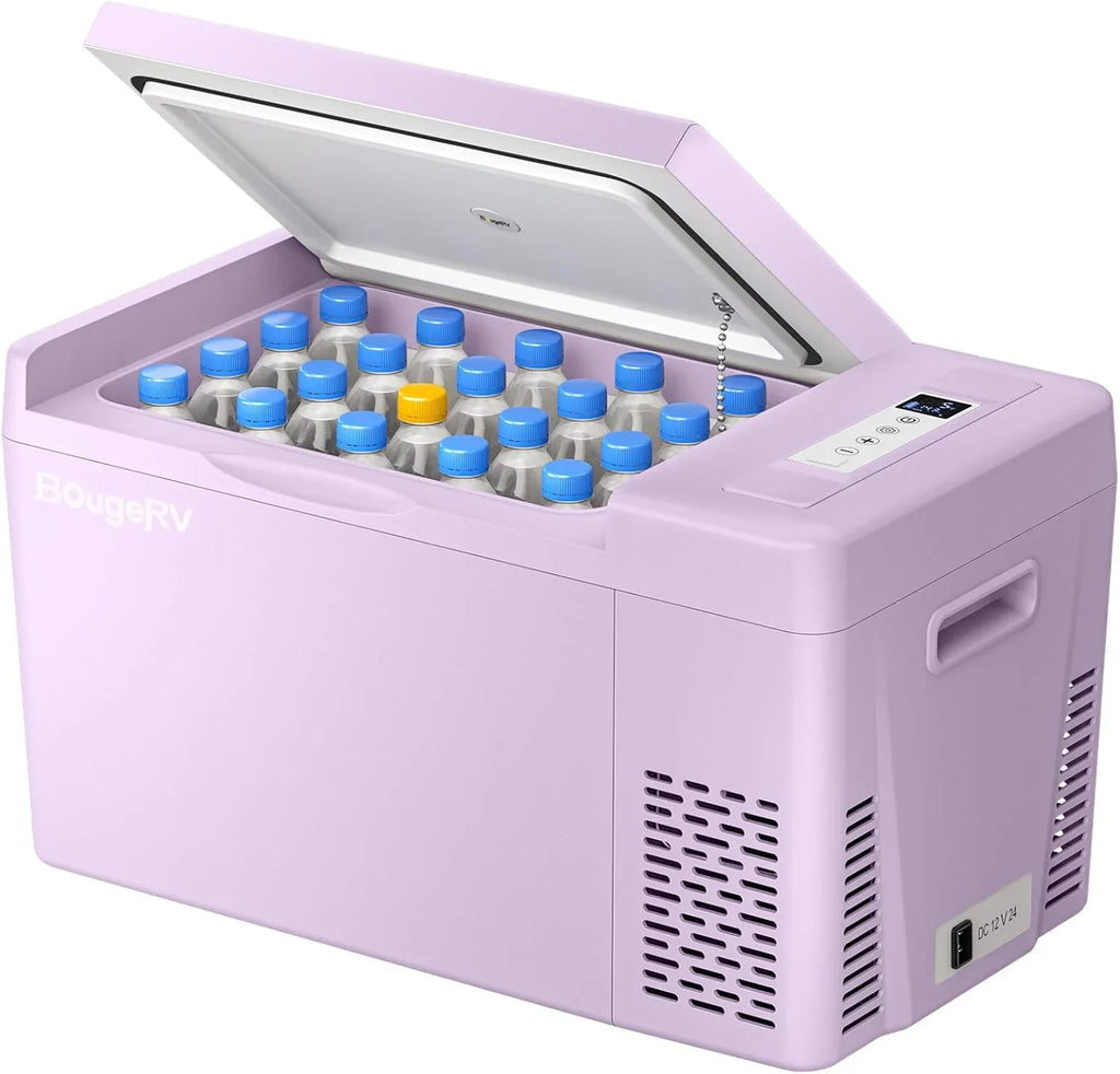 BougeRV 12 Volt Refrigerator 12V Car Fridge 23 Quart Portable Freezer Compressor Cooler 12/24V DC 110~240 Volt AC for Truck Van RV Camper SUV Travel Camping Road Trips Tailgating -7℉~50℉