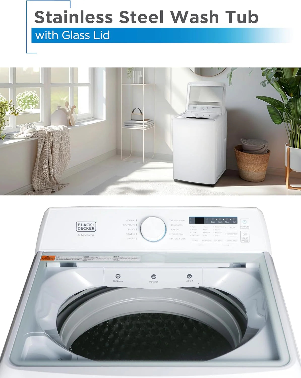 BLACK+DECKER 0.9 Cu. Ft. Portable Washing Machine - 5 Wash Cycles