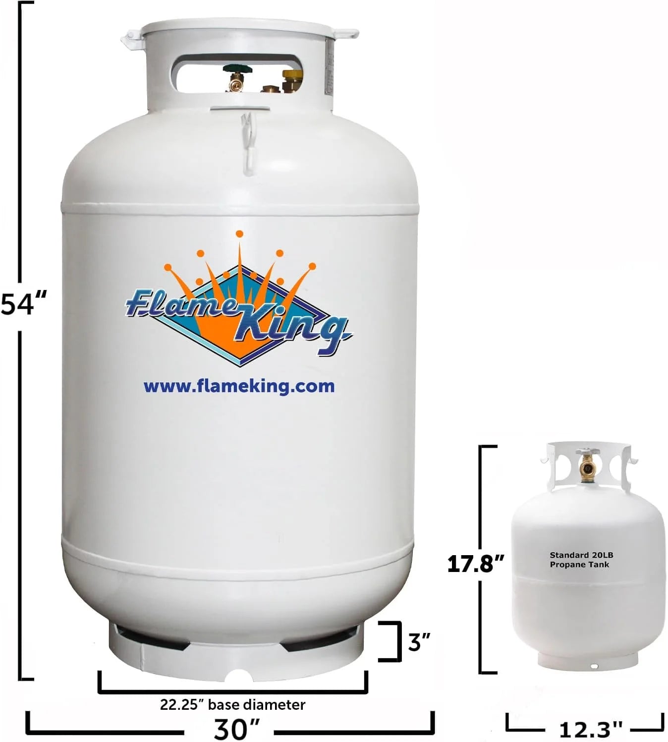 Flame King 420LB ASME Vertical Propane Tank, White