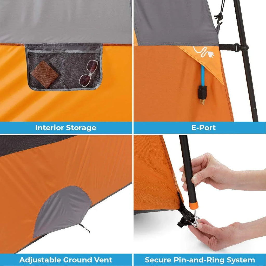CORE Straight Wall Cabin Tents | 10 Person / 11 Person / 12 Person Large Multi Room Family Tents for Car Camping & Outdoor Adventures