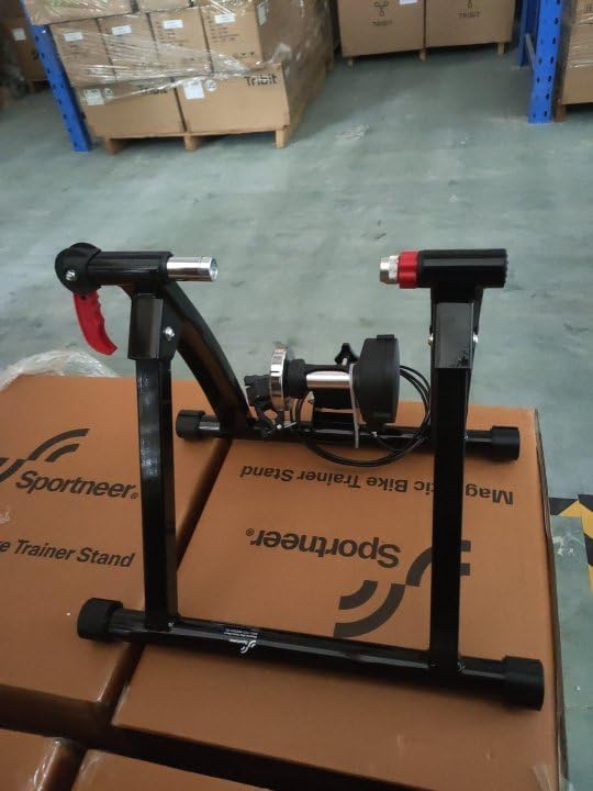 Bike Trainer Stand Indoor Riding - Sportneer Magnetic Stationary Bicycle Exercise Stand with Noise Reduction Wheel, 6 Resistance Adjustable