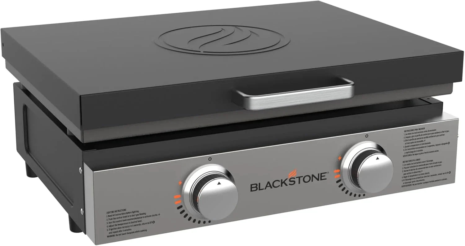 Blackstone 1666 22” Tabletop Griddle with Stainless Steel Faceplate, Powder Coated Steel, Black