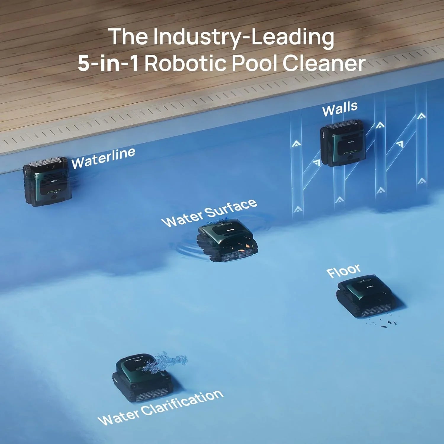 Beatbot AquaSense 2 Pro Cordless Pool Vacuum Robot, Unmatched 5-in-1 Cleaning, Surface Parking, Skims Water Surface with APP Control, Water Clarification, for Pools up to 3,875 Sq.ft 锟斤拷 Emerald Green