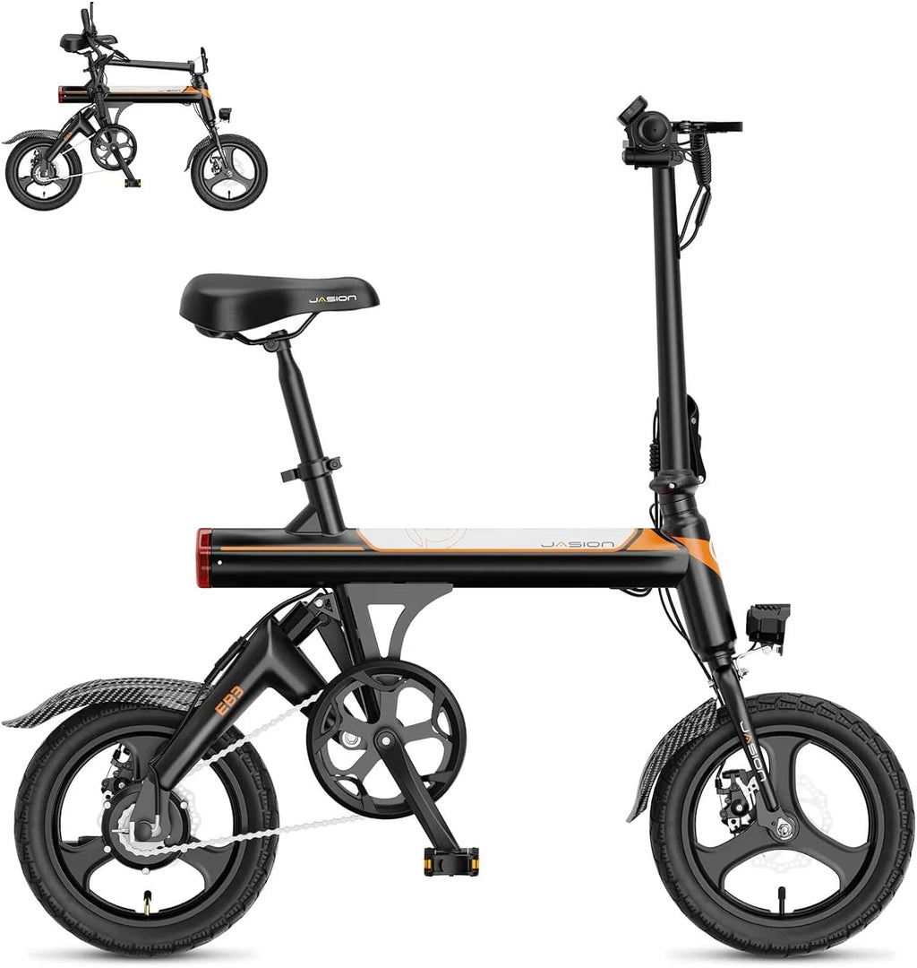 EB3 Electric Bike Adults 21mph, 500W Peak Motor, 270Wh Battery, Rear Suspension, 3 Levels Assist, 14" Folding Ebike for Adults and Teens, Complies to UL2849