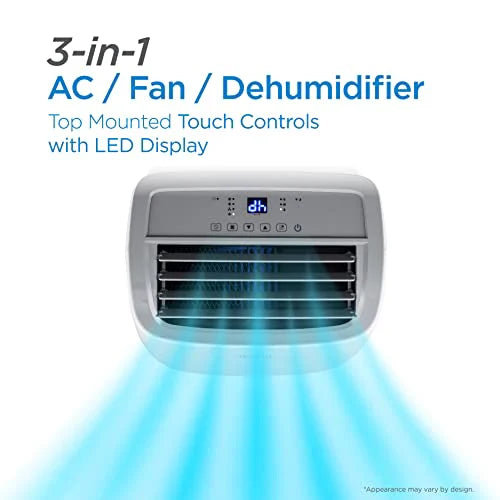 BLACK+DECKER 8,000 BTU Portable Air Conditioner up to 350 Sq.ft with Remote Control