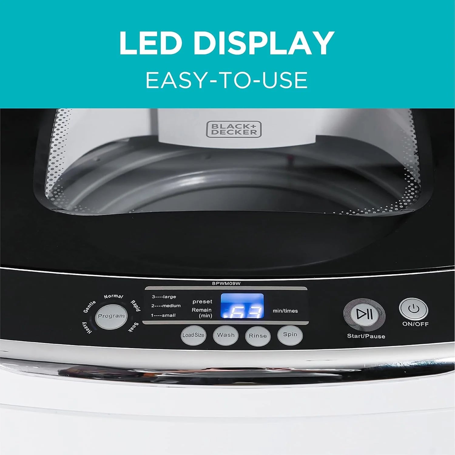 BLACK+DECKER 0.9 Cu. Ft. Portable Washing Machine - 5 Wash Cycles