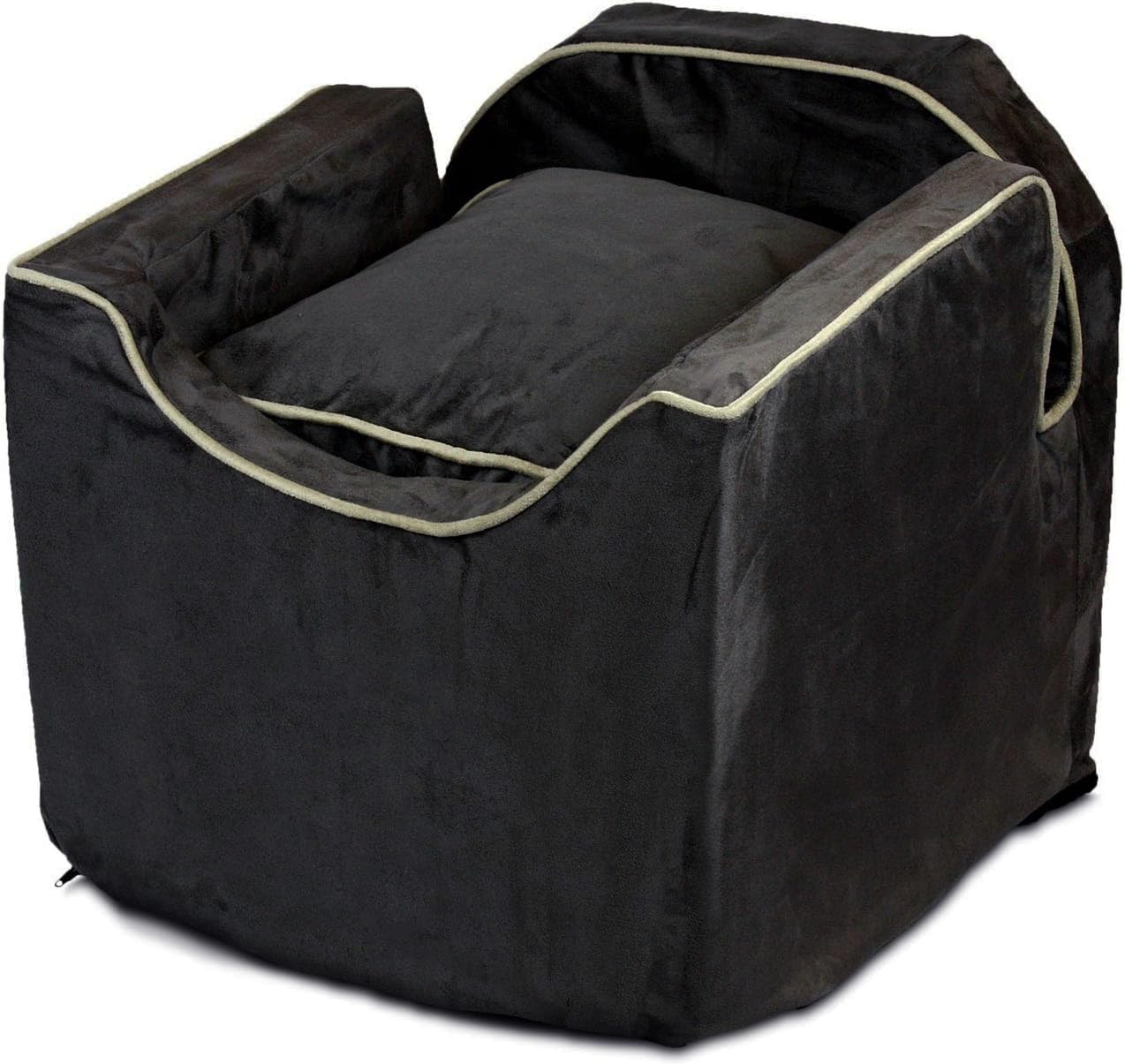 Dog Car Seat: Lookout I Dog Booster Car Seat for Dogs Small 5-15 lbs, Size: Small, Fabric: Black Diamond, Pet Car Seat to Alleviate Car Sickness for Dogs, Removable Machine Washable Cover