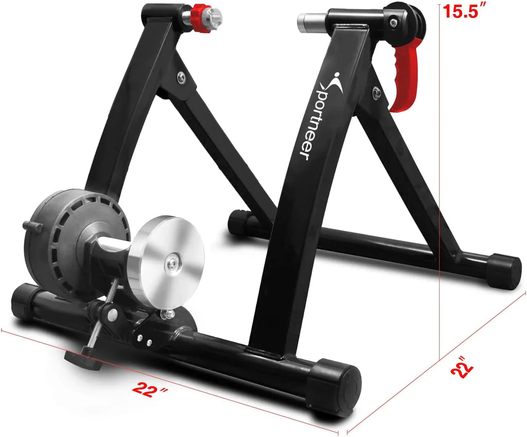 Bike Trainer Stand Indoor Riding - Sportneer Magnetic Stationary Bicycle Exercise Stand with Noise Reduction Wheel, 6 Resistance Adjustable