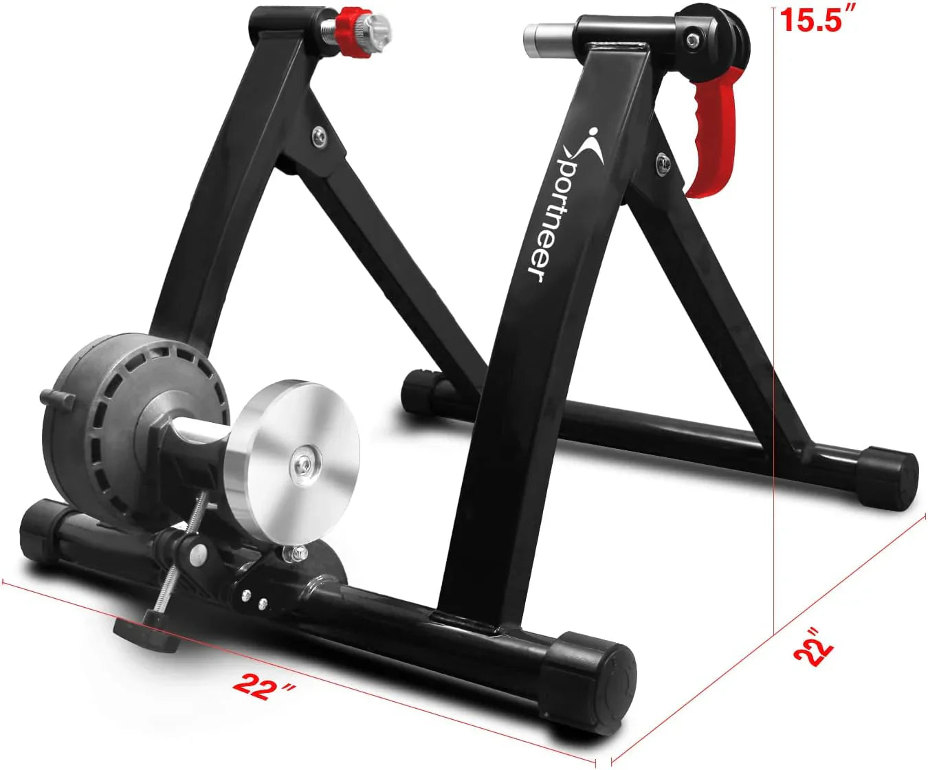 Bike Trainer Stand Indoor Riding - Sportneer Magnetic Stationary Bicycle Exercise Stand with Noise Reduction Wheel, 6 Resistance Adjustable