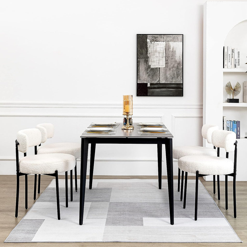 DYHOME White Dining Chairs Set of 4, Mid-Century Modern Dining Chairs, Kitchen Dining Room Chairs