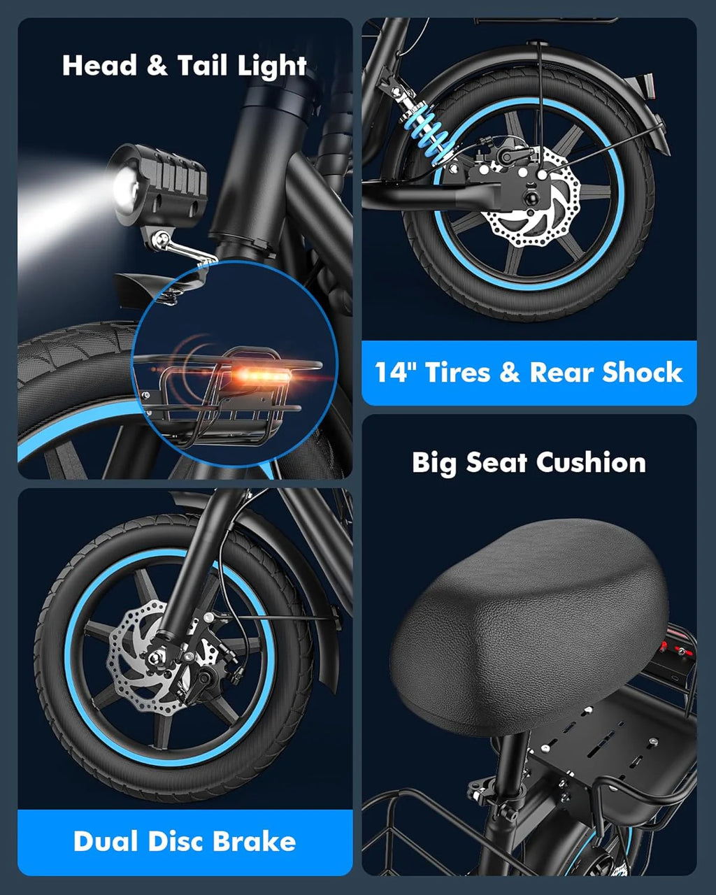Electric Scooter with Large Basket, 550W Motor