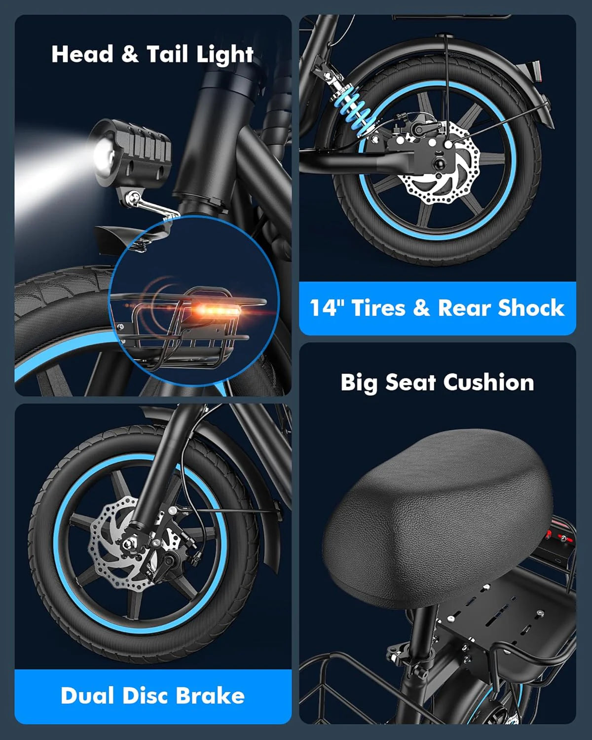 Electric Scooter with Large Basket, 550W Motor