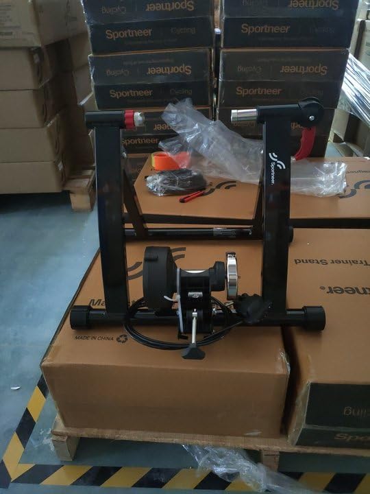 Bike Trainer Stand Indoor Riding - Sportneer Magnetic Stationary Bicycle Exercise Stand with Noise Reduction Wheel, 6 Resistance Adjustable