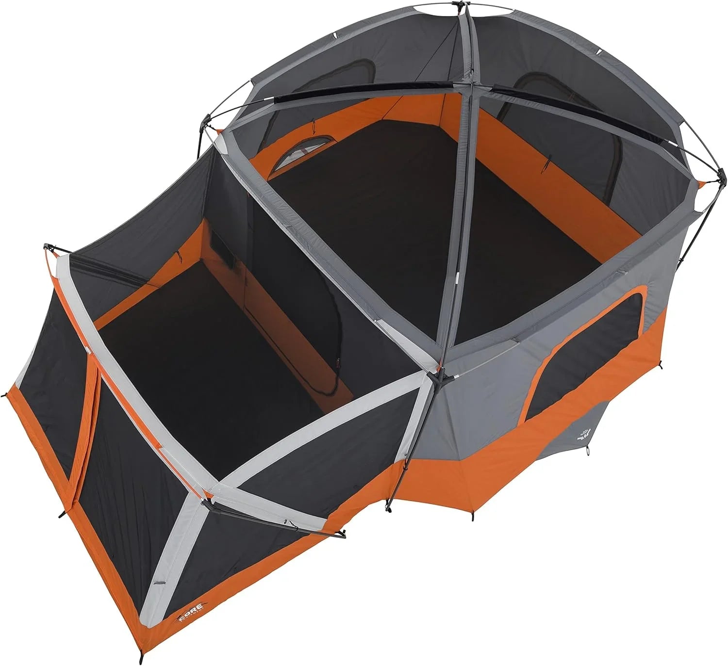 CORE Straight Wall Cabin Tents | 10 Person / 11 Person / 12 Person Large Multi Room Family Tents for Car Camping & Outdoor Adventures