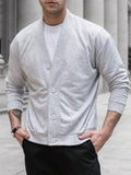 Men's Solid Color Single-Breasted Casual Jacket