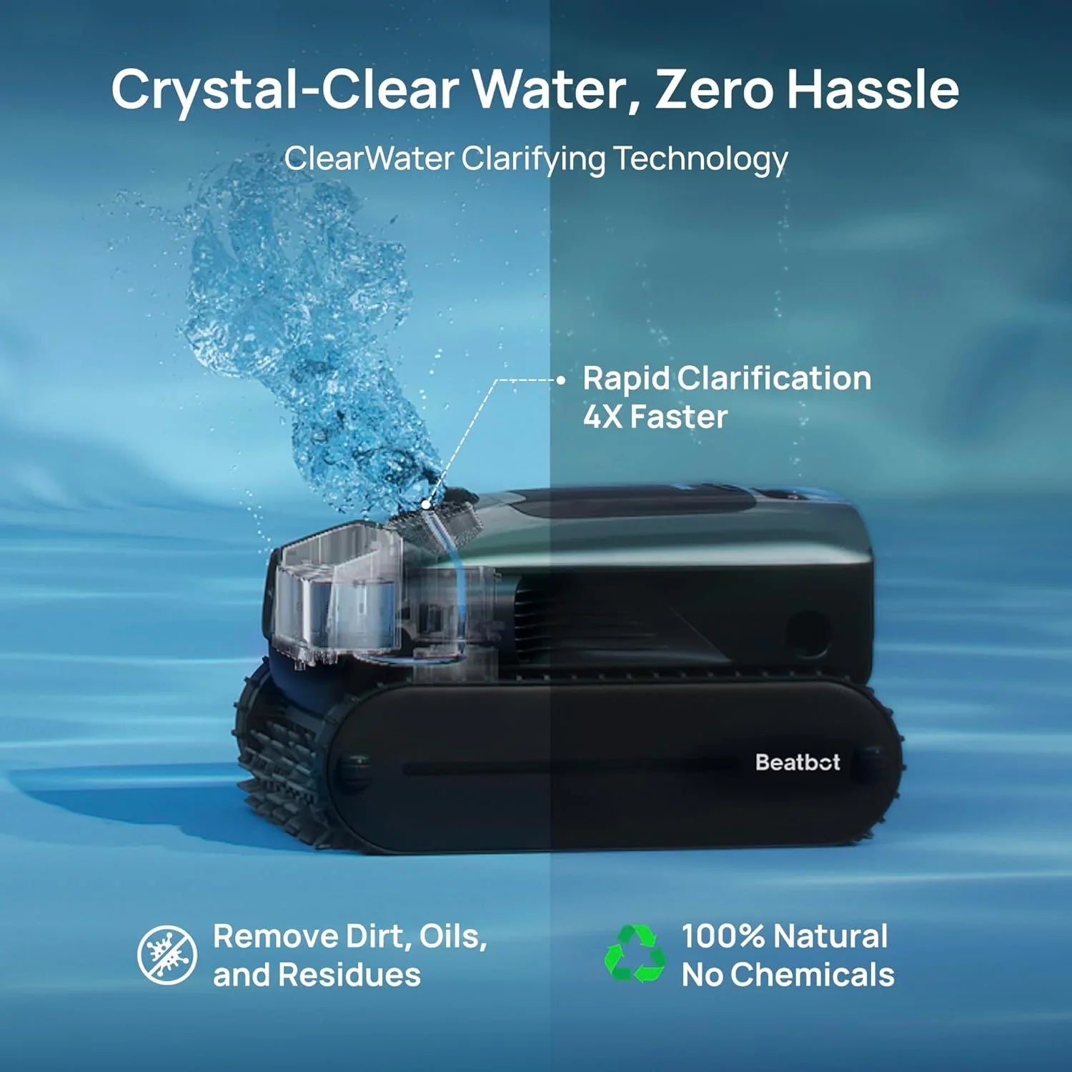 Beatbot AquaSense 2 Pro Cordless Pool Vacuum Robot, Unmatched 5-in-1 Cleaning, Surface Parking, Skims Water Surface with APP Control, Water Clarification, for Pools up to 3,875 Sq.ft 锟斤拷 Emerald Green