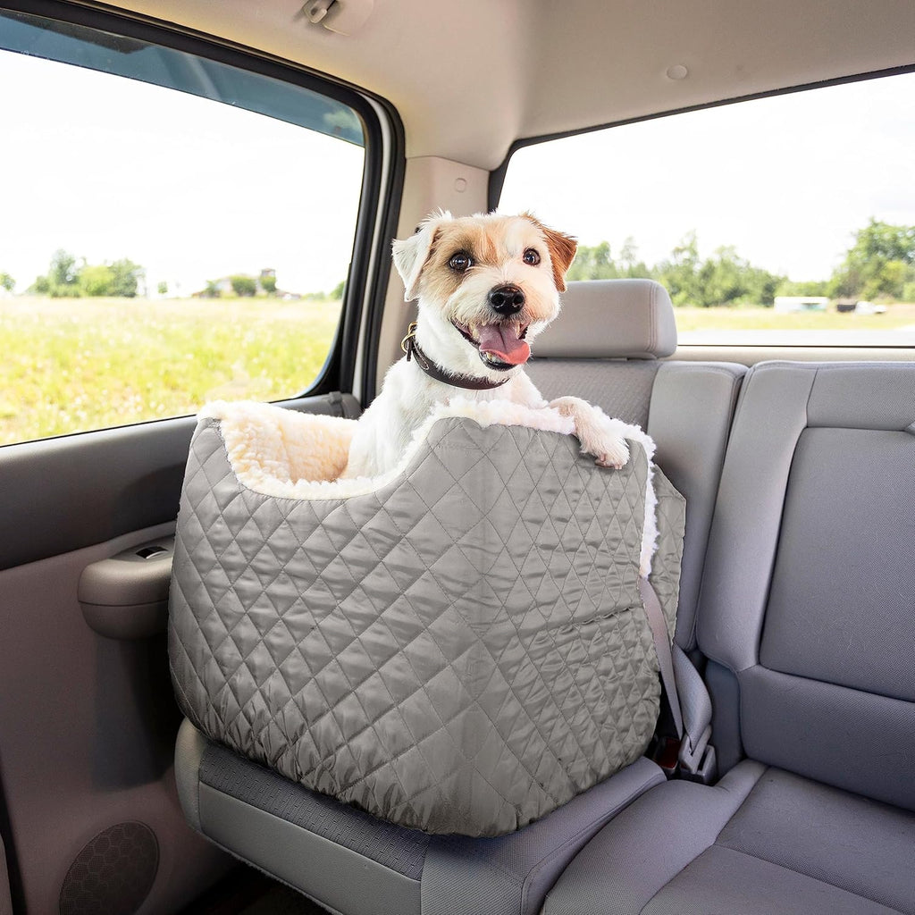 Dog Car Seat: Lookout I Dog Booster Car Seat for Dogs Small 5-15 lbs, Size: Small, Fabric: Black Diamond, Pet Car Seat to Alleviate Car Sickness for Dogs, Removable Machine Washable Cover