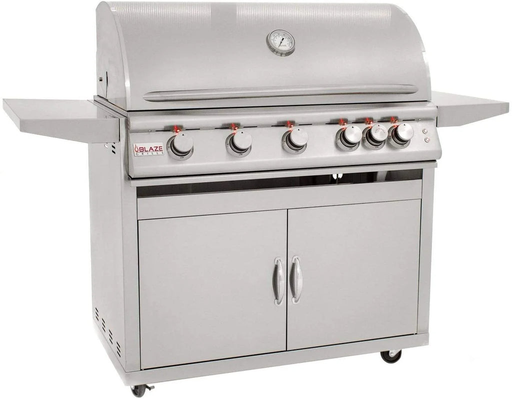 Blaze Freestanding Grill with Lights (BLZ-5LTE2-LP-BLZ-5-CART), 40-inch, Propane Gas