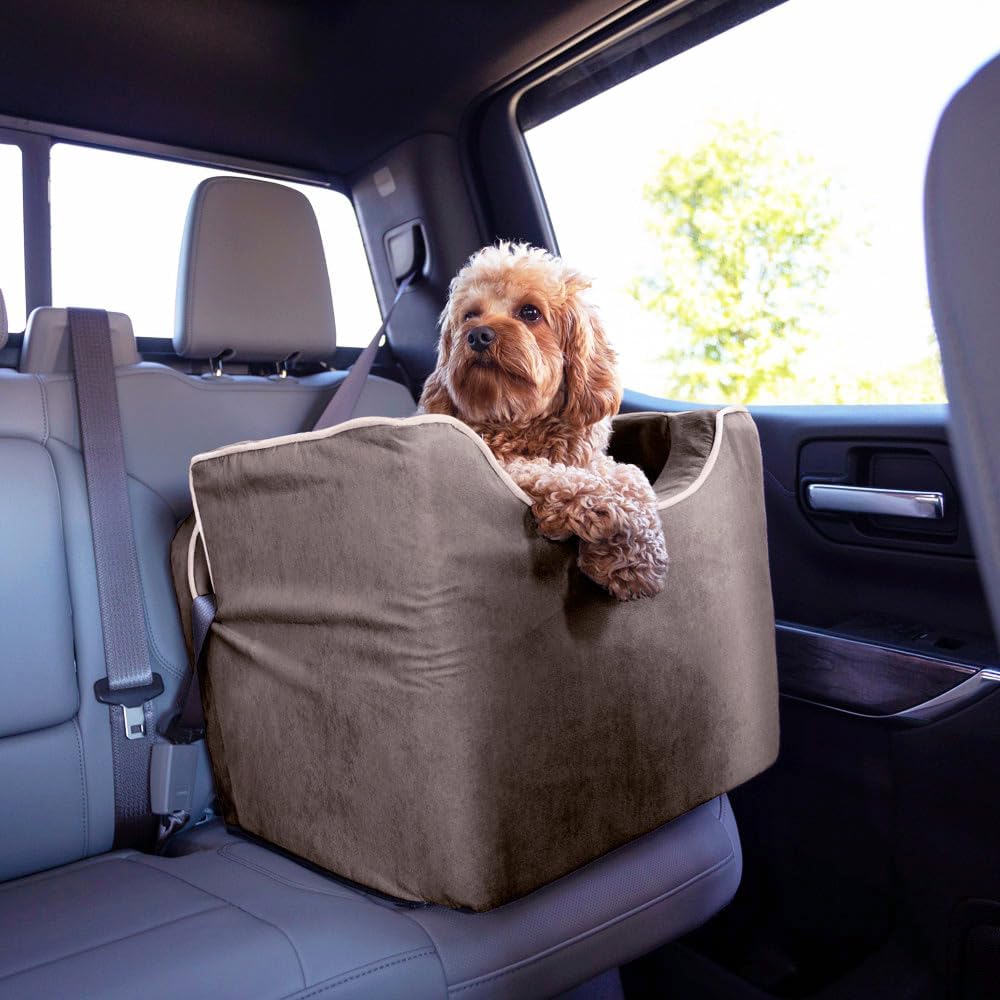 Dog Car Seat: Lookout I Dog Booster Car Seat for Dogs Small 5-15 lbs, Size: Small, Fabric: Black Diamond, Pet Car Seat to Alleviate Car Sickness for Dogs, Removable Machine Washable Cover