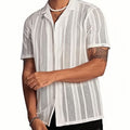Men's Openwork Knit Short Sleeve Shirt