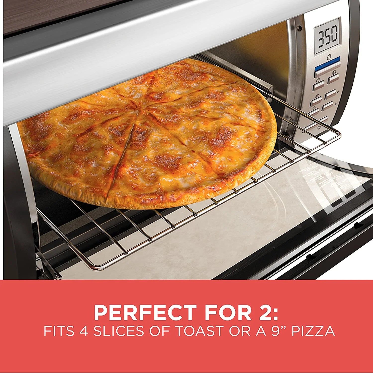 BLACK DECKER SpaceMaker Under Counter Toaster Oven, Digital Controls, Black/Stainless Steel, Fits 9�测�� Pizza or 4 Slices